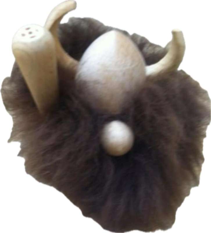 Vintage Mid Century Danish Modern Wood Wooden Viking overgrown Beard