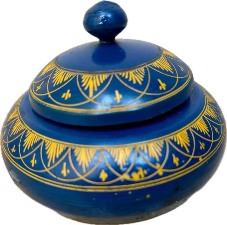 Vintage retro wooden lidded oriental trinket box 1960
