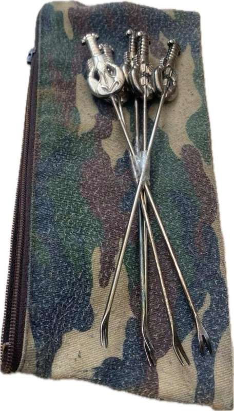 Olive snack fork set of 6 lobster handle non magnetic