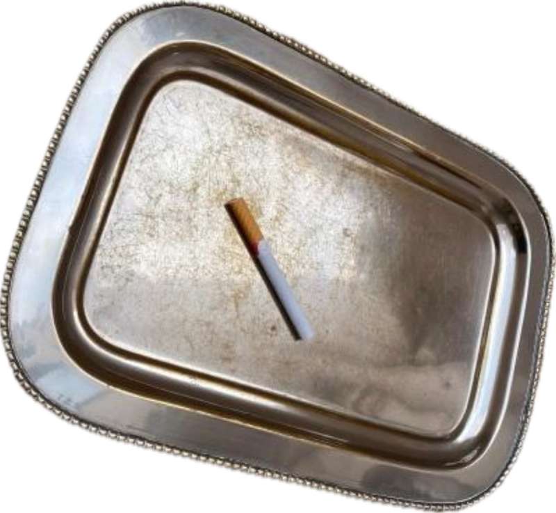 vintage silver plated footed rectangular brass tray with signs of age