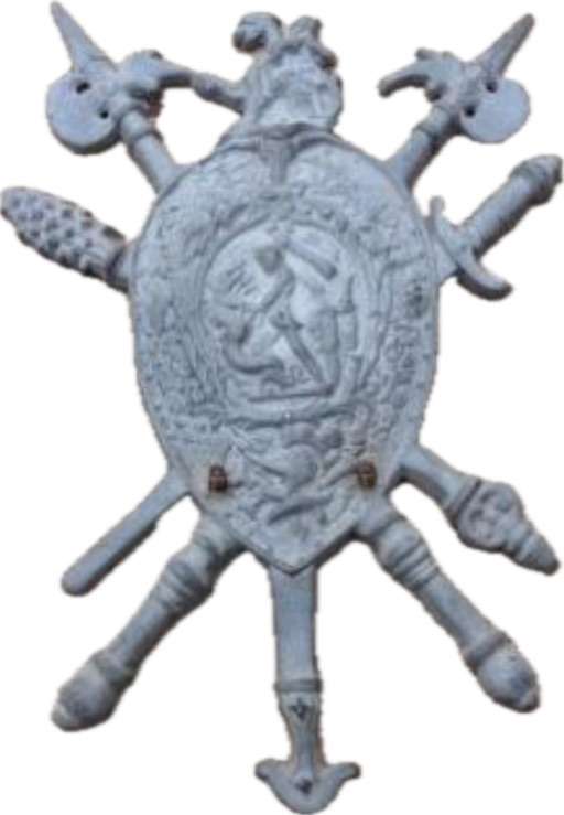 coat of arms , Aluminium family crest wall hanging vintage , made in Japan