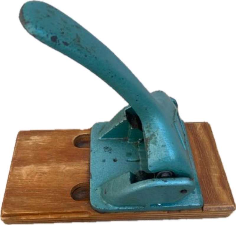 Vintage heavy steel office  paper punch