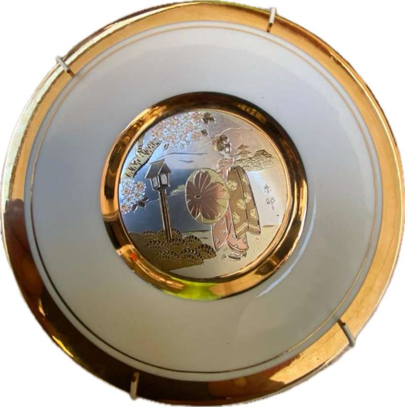Art of Chokin Plate  24KT Gold Decorative Plate
