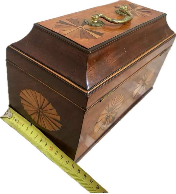 Antique inlaid writing box desktop walnut  stationary box