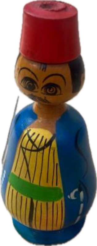 vintage wooden wood Egyptian spindle doll