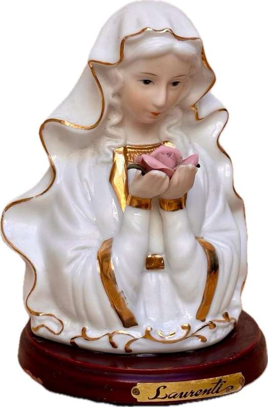 Rare/ Vintage Laurenti Italian Design religious Women Figurine Wooden Base