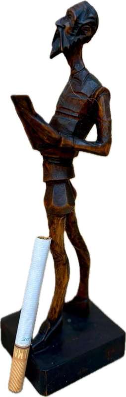 Vintage hand carved wooden Don Quijote wood figure figurine Spain statuette