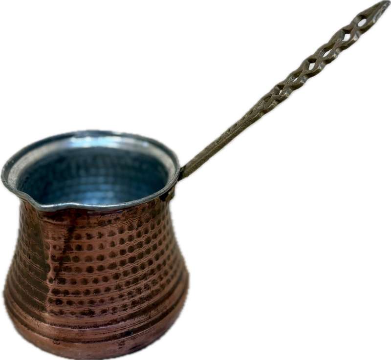 antique hammered copper Arabic Turkish coffee pot kettle ladle pourer briki ibrik 400ml