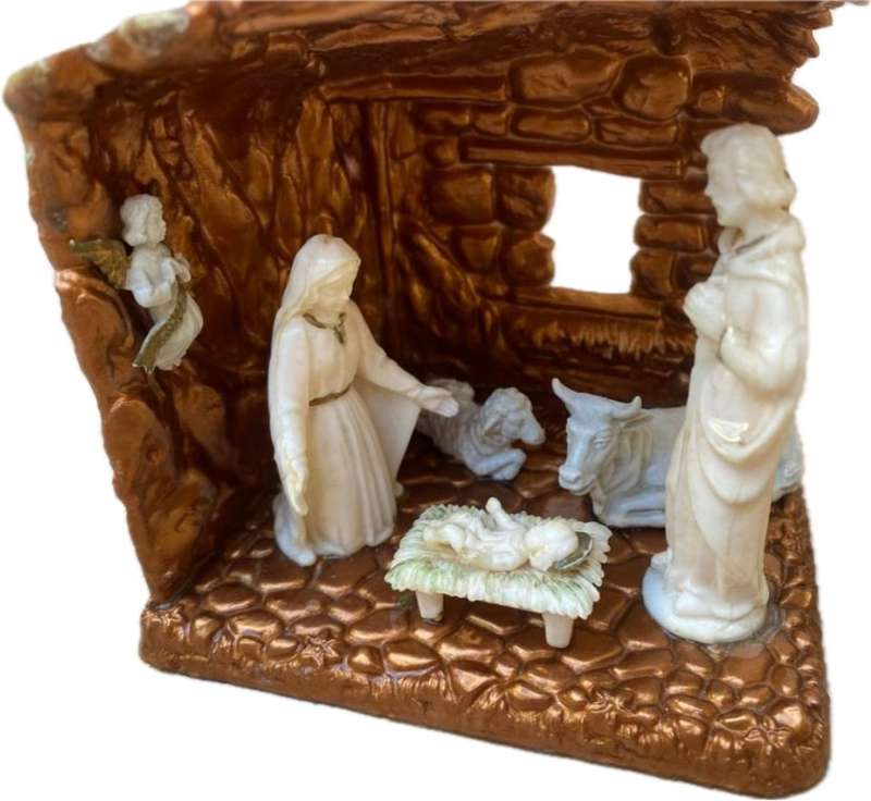 Vintage Italian Christmas nativity set pvc