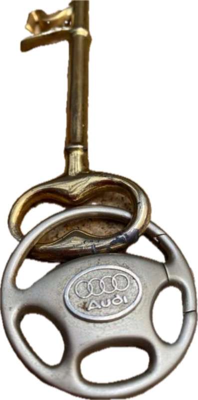 audi sports car steering wheel keychain key ring