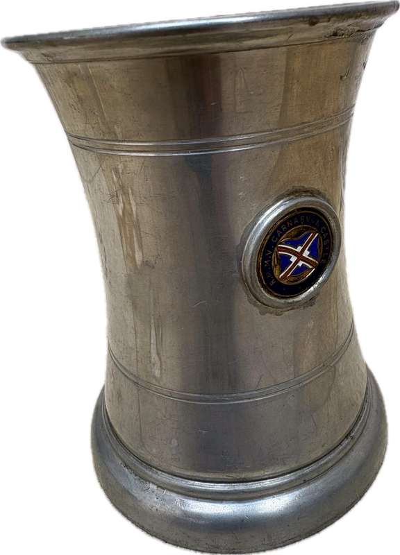 Vintage MV Carnarvon Castle pewter tankard glass bottom