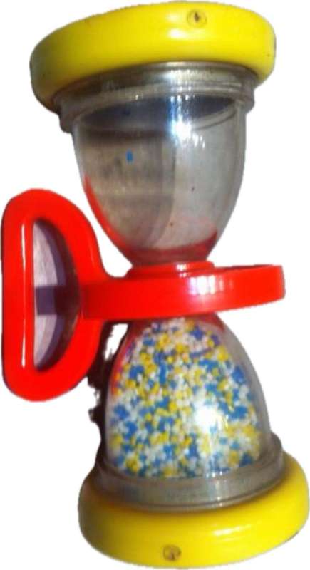 Vintage-Fisher-Price-Baby-Toy-Sand-Egg-Timer-Rattle-Mirror-Beads-451