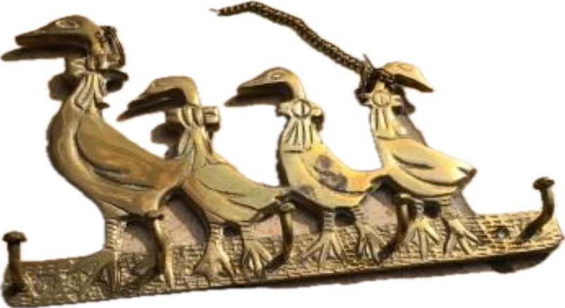 brass duck goose key holder wall mount
