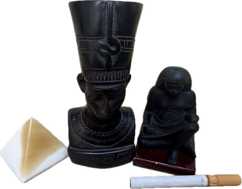 Nefertiti bust Egyptian Scribe and alabaster pyramid lot