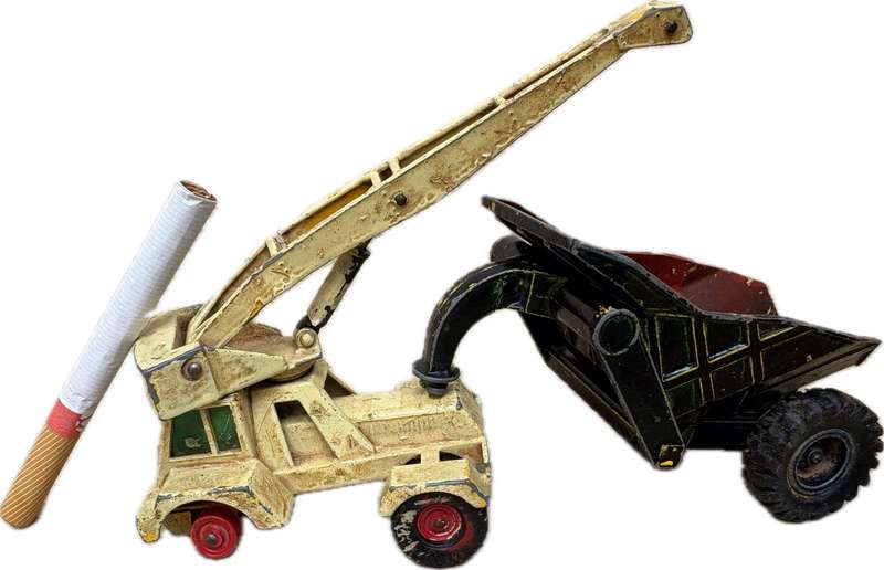 Vintage Matchbox King Size Curtiss Wright Rear Dumper, Match box jumbo crane ( TLC ) diecast pair