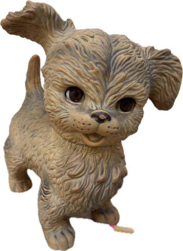Vintage Edward Mobley Co  rubber dog blinking eyes toy