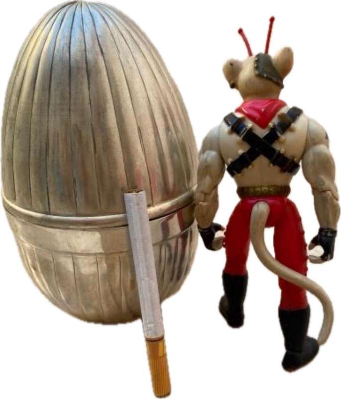 1994 biker mice btf vinnie Galoob in metal egg tin