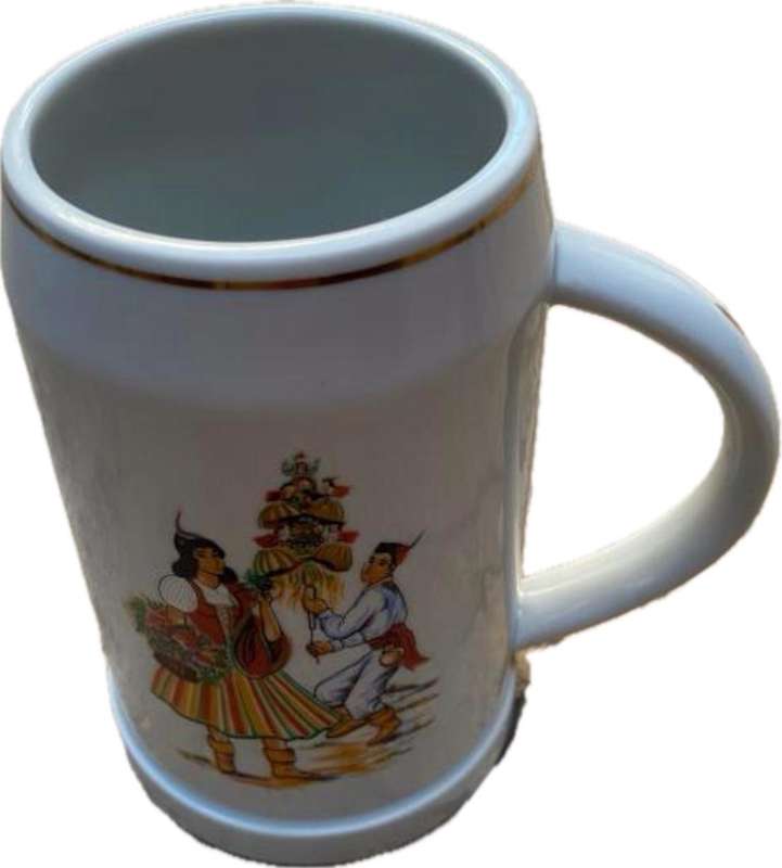 limoges portugal tankard mug , madeira people traditional folk dance