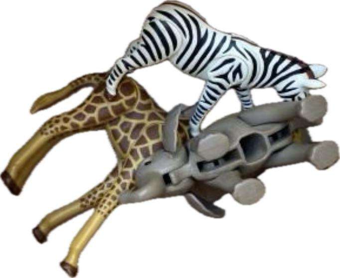 vintage playmobil elephant 1980 with Giraffe and Zebra figures figure