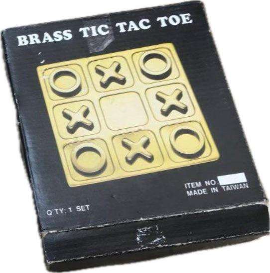 vintage brass tic tac toe set , made in Taiwan