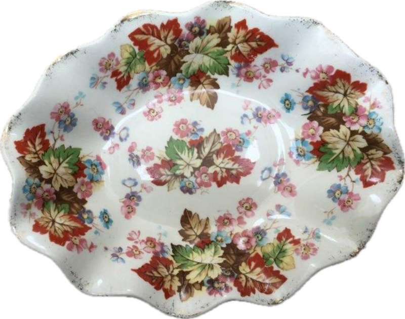 James Kent Floral plate Bowl Wavey Vintage Bowl , trinket dish