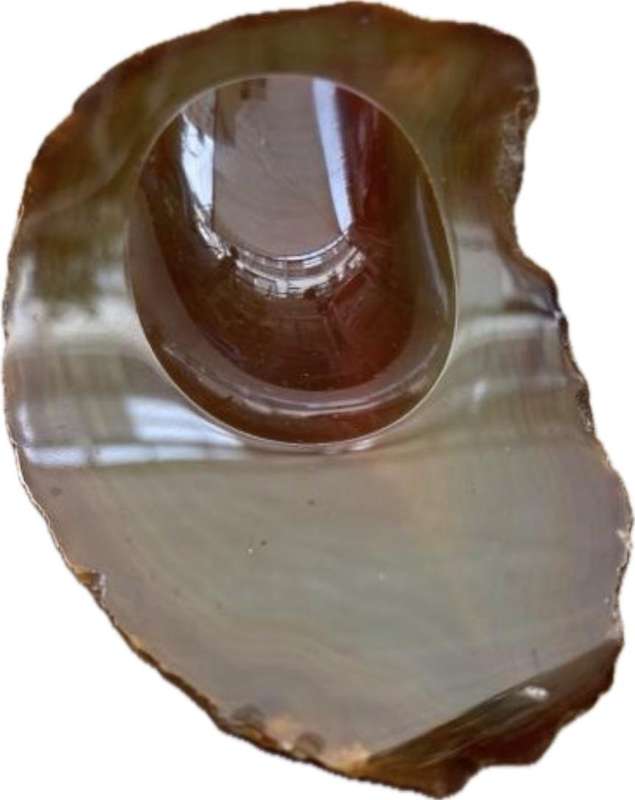 vintage agate polished natural gemstone ashtray utility bowl