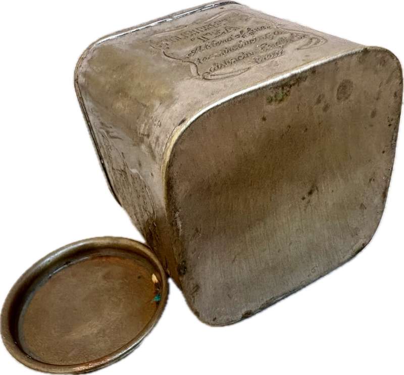 vintage brass english breakfast tea canister tin