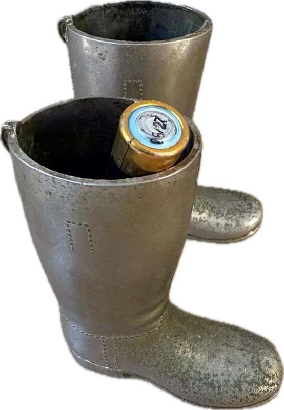 Vintage brass horse rider boot tot measures single and double