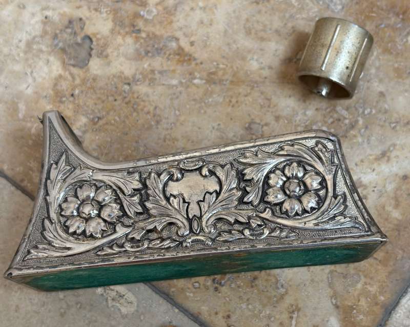 Vintage ornate tape dispenser silver plate