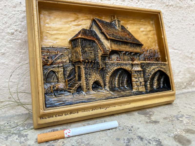 rare  1920 Arthur Osborne Ivorex Wall Plaque 3d old coal Bedford wall hanging