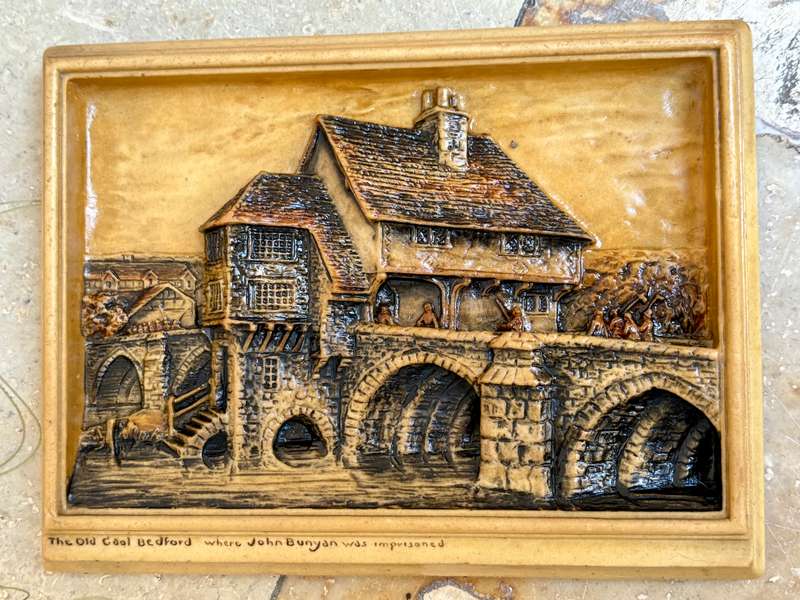 rare  1920 Arthur Osborne Ivorex Wall Plaque 3d old coal Bedford wall hanging