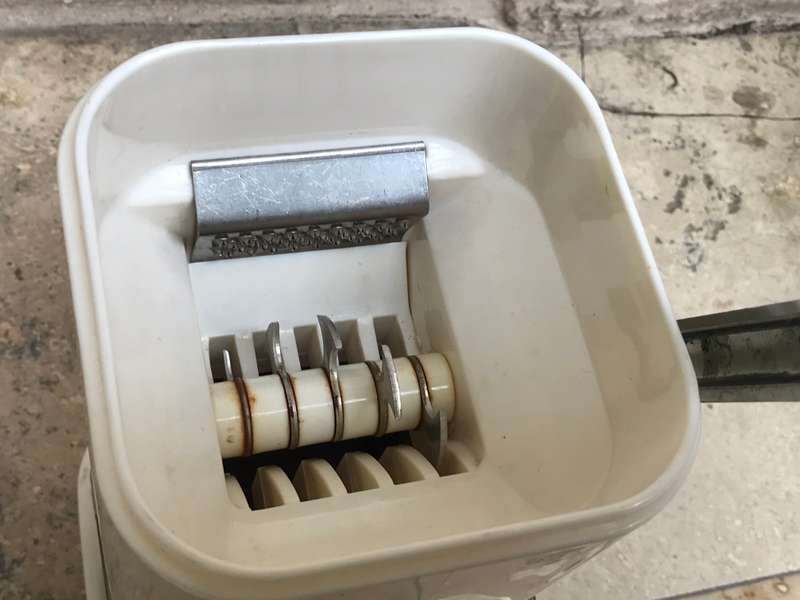 Vintage hand crank ice crusher made in Taiwan