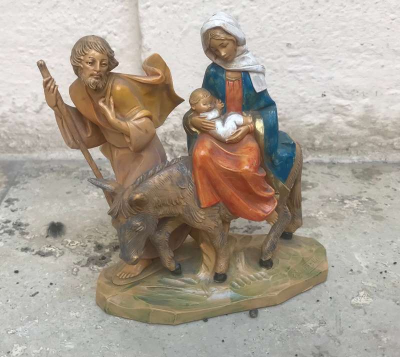Fontanini religious flight to safety nativity figure Joseph Mary Jesus