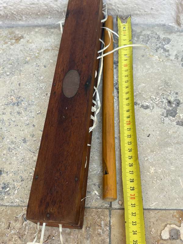 Vintage wood bamboo flute Japan in wood box
