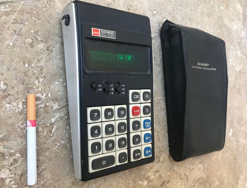 1975 Sharp Elsi Mate EL - 1101. Vintage Portable Calculator.  Good Condition