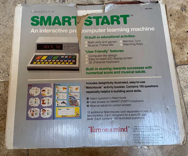 Vintage Vtech Smart Start pre computing learning machine 1988