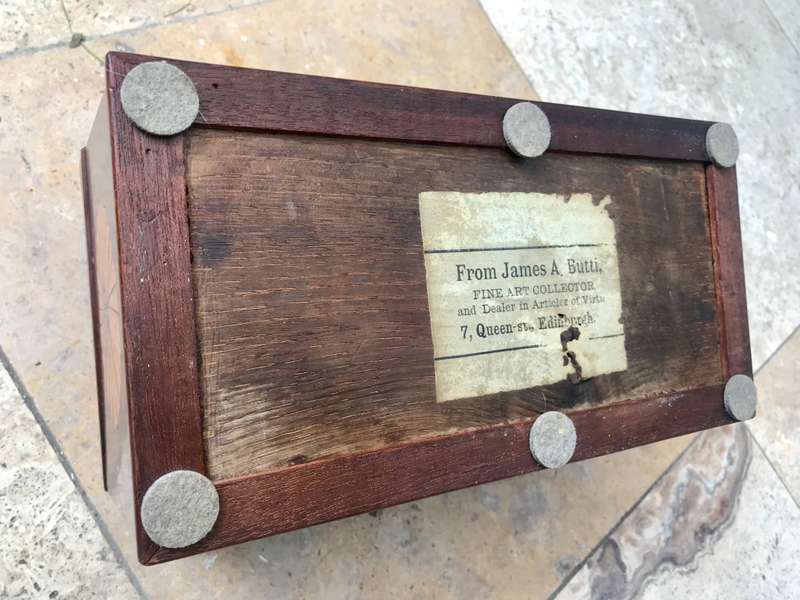 Antique inlaid writing box desktop walnut  stationary box