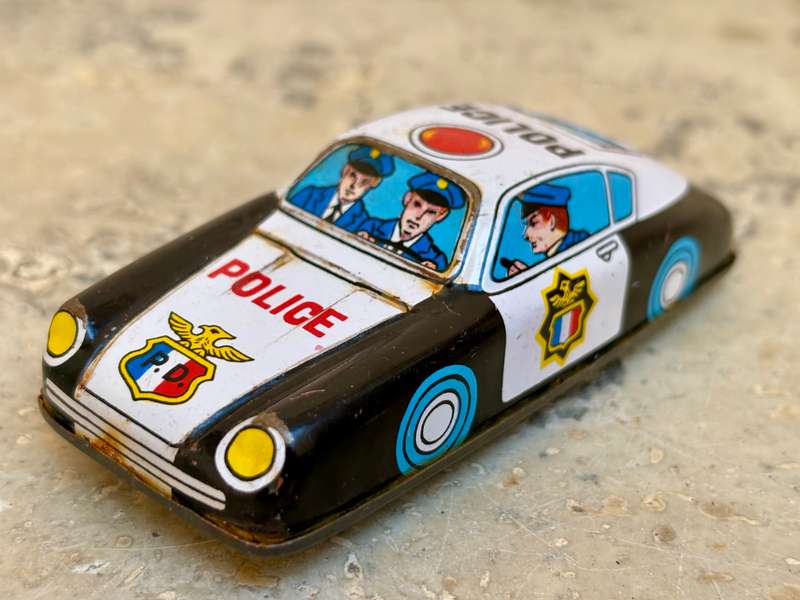 Vintage tin police car