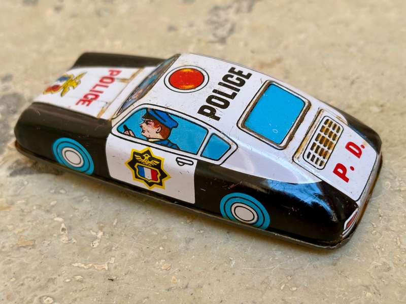 Vintage tin police car