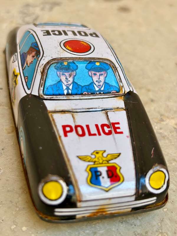 Vintage tin police car
