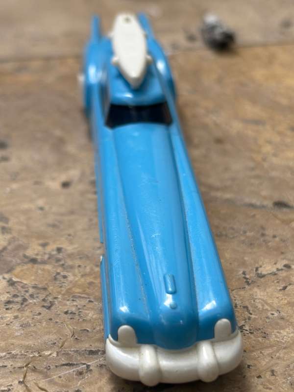 VINTAGE 1990 blue SANRIO SURFER PULL-BACK Friction CAR PEN, JAPAN