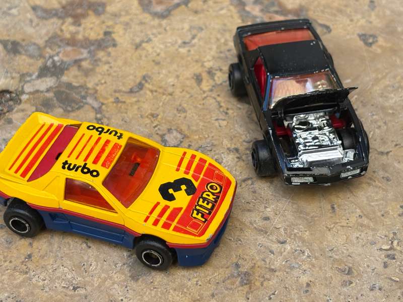 Vintage Majorette Pontiac fiero no 206 , Pontiac  fire bird no 248 diecast car pair