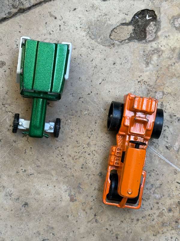 Vintage Corgi junior tractor and road roller pair
