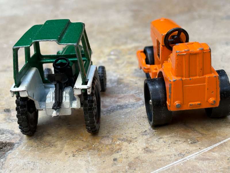 Vintage Corgi junior tractor and road roller pair