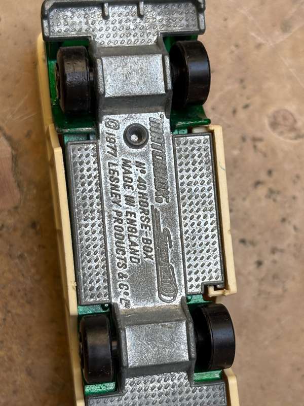 Vintage matchbox die cast horse box and tractor pair