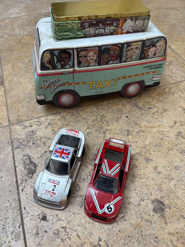 Vintage Polistil racing car pair Ferrari Porsche