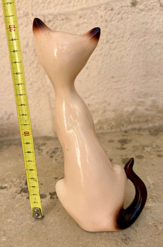 Vintage Palcon long neck siamese porcelain cat figure