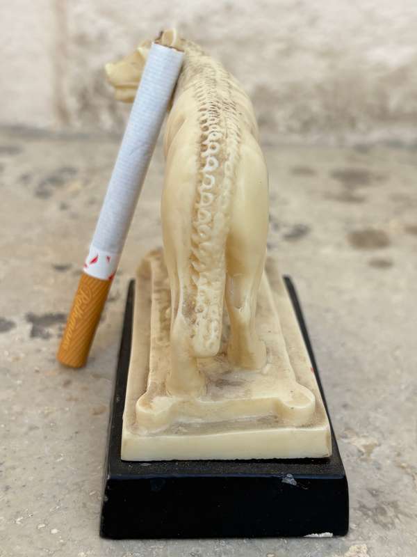 Vintage she wolf R Leoni figure statuette ornament depota Roma Italy