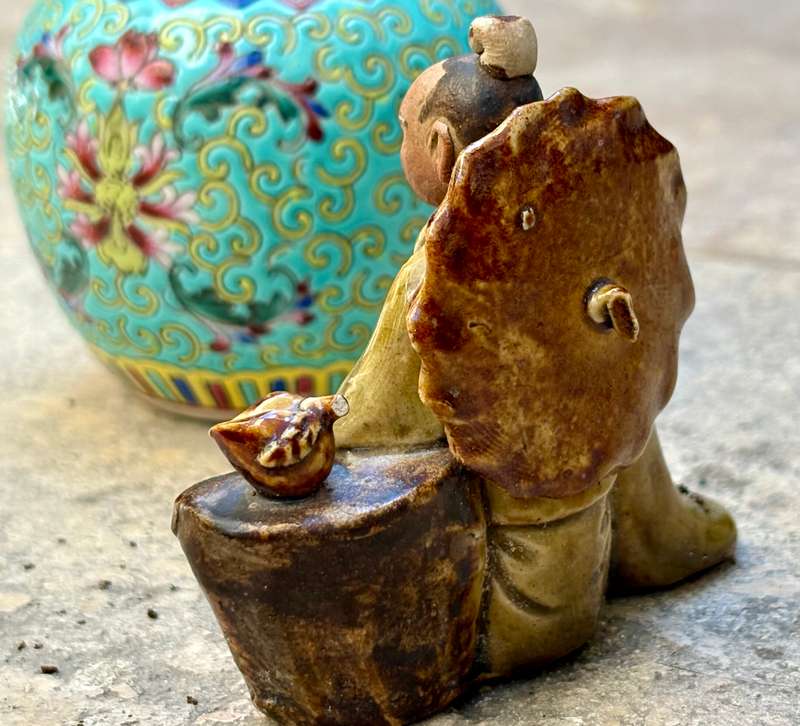 Vintage Chinese  ginger jar + figurine