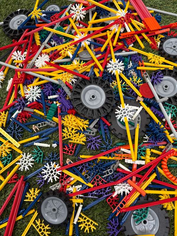 Vintage Knex k-Nex create and build toy bundle hard carry box lot orange